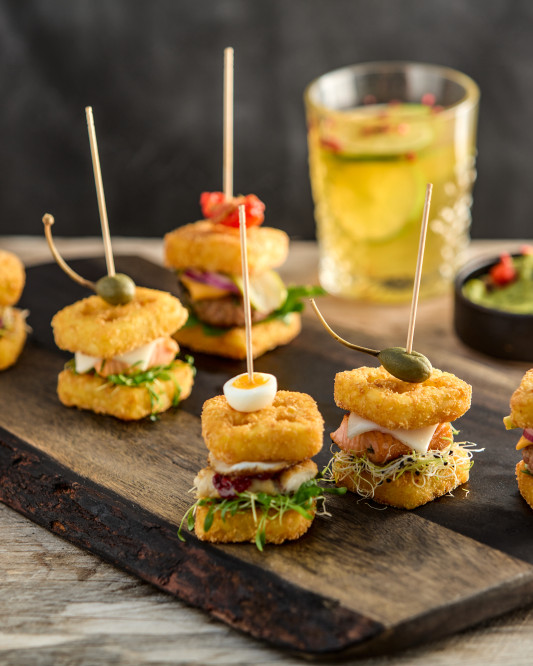 Mini hash brown waffle