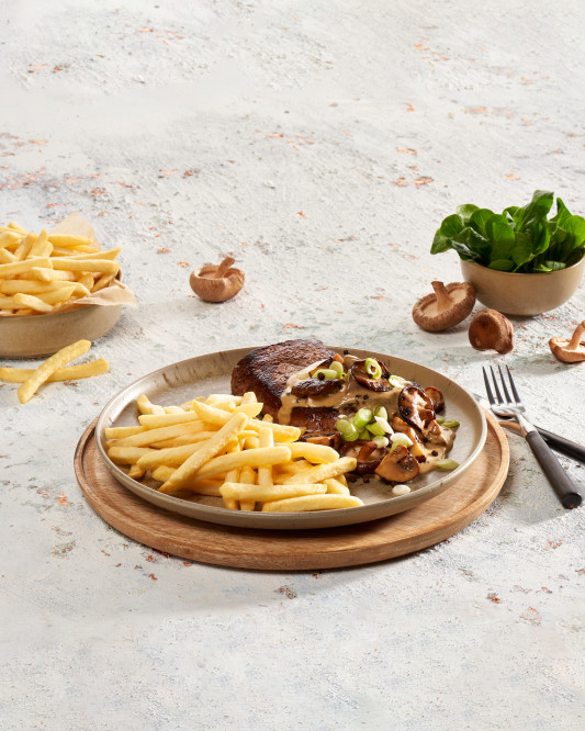 Crujiente listo salado straight cut fries